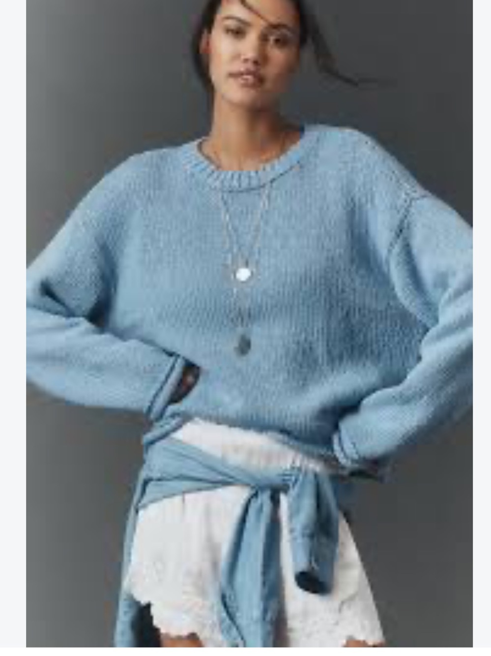 Anthropologie The Harlow Oversized Roll-Hem Sweater by Pilcro